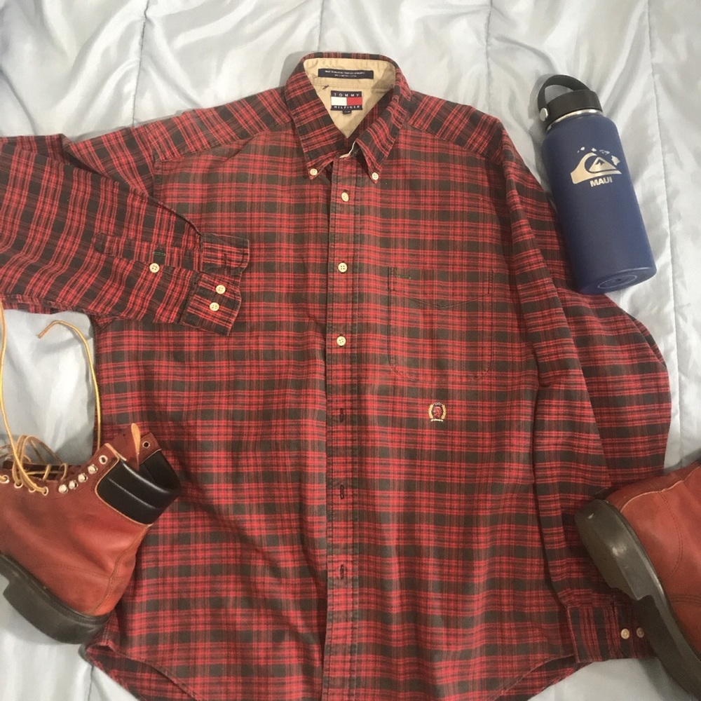 Polo RL red black flannel